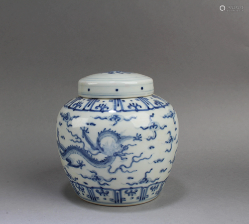 Chinese Blue & White Porcelain Jar