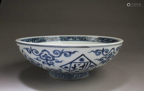 Chinese Blue & White Porcelain Bowl