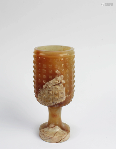 A Carved Jade Wine Cup