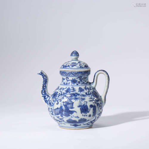 A Blue and White Figures Porcelain Ewer