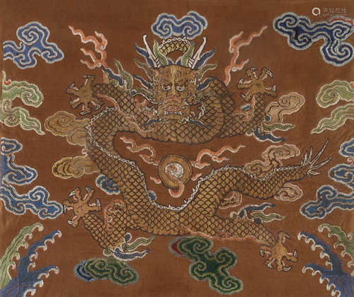 A Fragrant Yellow Ground Dragon Embroidery