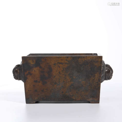 A Double Ears Bronze Incense Burner