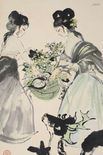A Chinese Figure Painting, Cheng Shifa Mark