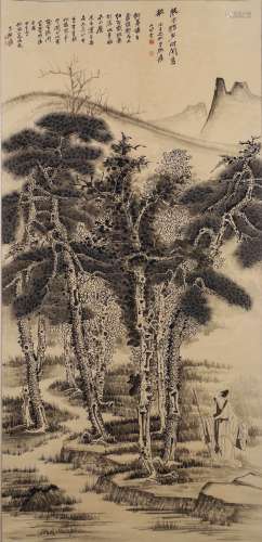 A Chinese Painting Scroll, Zhang Daqian Mark