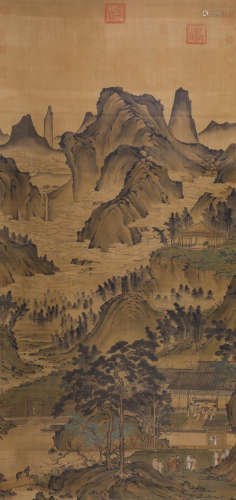 A Chinese Landscape Painting Scroll, Zhao Mengfu Mark