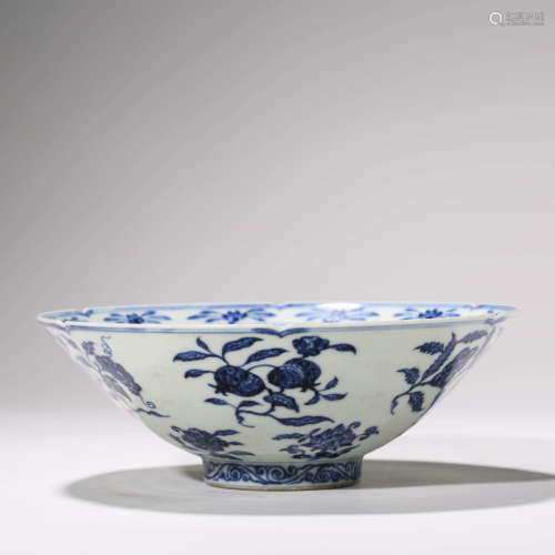 A Blue and White Painted Porcelain Bowl