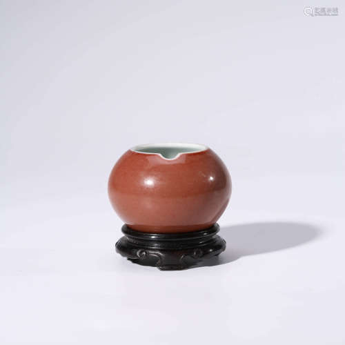 A Red Glaze Porcelain Incense Box