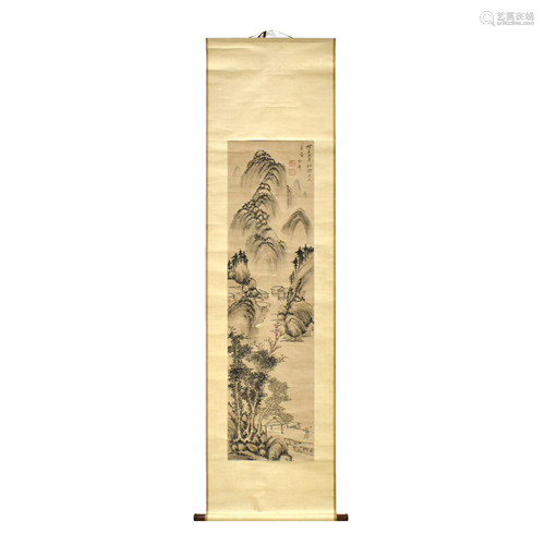 CHINESE SCROLL PAINTING OF LANDSCAPE