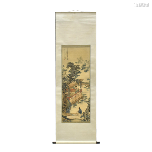 CHINESE SCROLL PAINTING OF LANDSCAPE