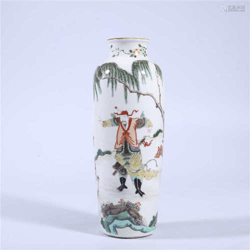 Qing Dynasty pastel character story bottle