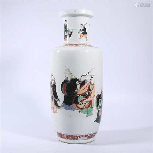 Qing Dynasty pastel character story bottle
