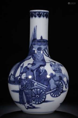 BLUE AND WHITE 'PEOPLE' VASE