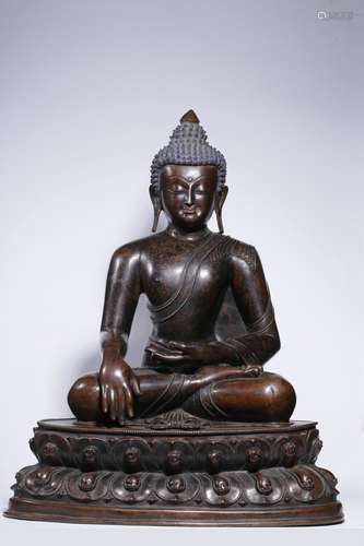 BRONZE CAST 'SHAKYAMUNI' SEATED FIGURE