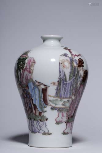 FAMILLE ROSE 'ELDERS' VASE, MEIPING