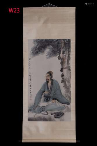FU BAOSHI: INK AND COLOR ON PAPER PAINTING 'SCHOLAR'