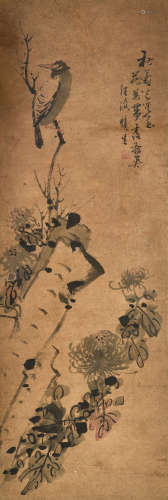 WANG SHENSHENG: INK AND COLOR ON PAPER PAINTING 'FLOWERS AND BIRDS'