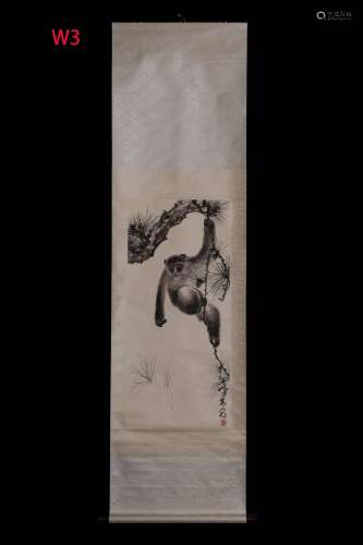 GAO QIFENG: INK AND COLOR ON PAPER PAINTING 'MONKEY'