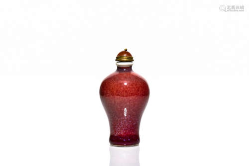 RED GLAZED SNUFF BOTTLE