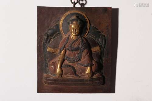 GILT BRONZE CAST WALL HANGING 'BODHISATTVA' PLAQUE