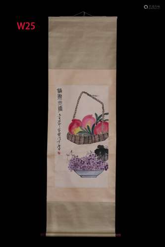 QI BAISHI: INK AND COLOR ON PAPER PAINTING 'FRUITS'