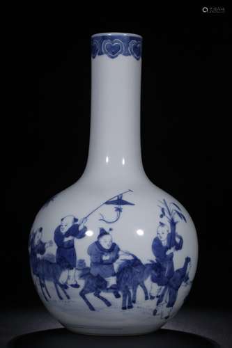 BLUE AND WHITE 'CHILDREN' VASE