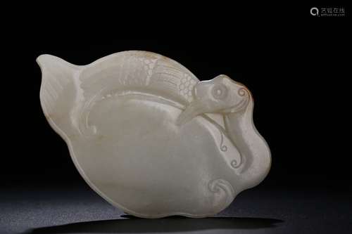 HETIAN JADE CARVED 'BIRD' INK STONE