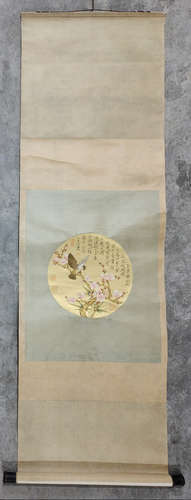 BIRD FLOWER SCROLL