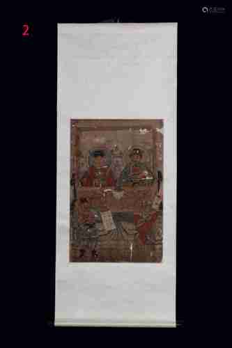 PIGMENT PAINTED 'COURT OFFICIAL' SCROLL