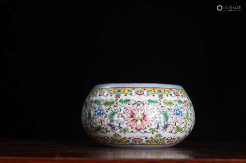 QING DYNASTY QIANLONG PERIOD--ENAMEL FOLIAGE WASHING POT