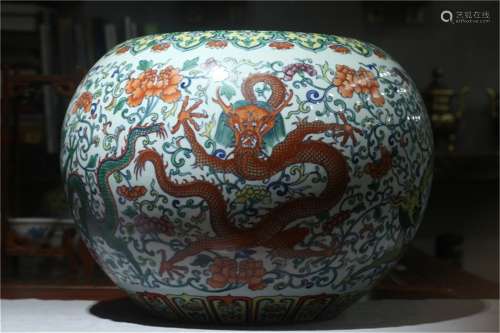 A Chinese Dou-Cai Porcelain Vat