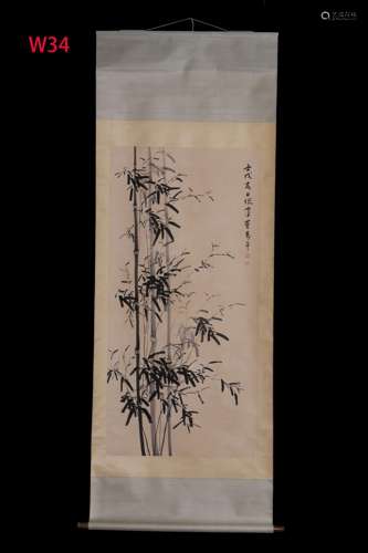 DONG SHOUPING: INK ON PAPER 'BAMBOO' PAINTING