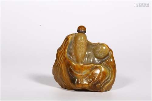 A Chinese Carved Stone Snuff Bottle
