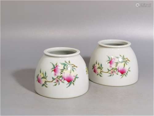 A Pair of Chinese Porcelain Brush Washers