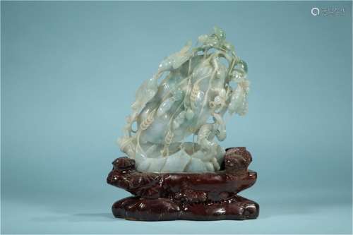 A Chinese Carved Jadeite Decoration