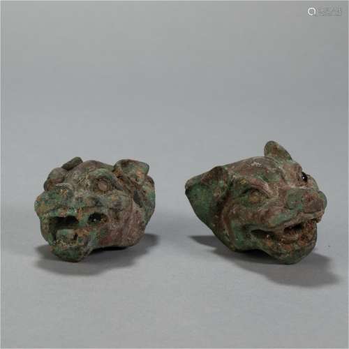 A Pair of Chinese Bronze Decorations