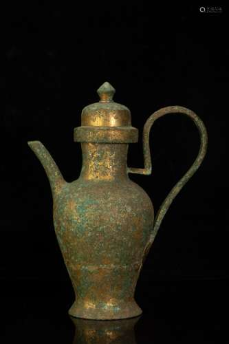 A Chinese Gilt Bronze Teapot