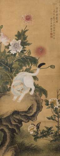 YUN SHOUPING (1633-1690), FLOWER AND CAT