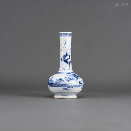 A BLUE AND WHITE 'DRAGON' VASE