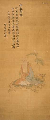A CHINESE SCROLL PAINTING OF BUDDHA