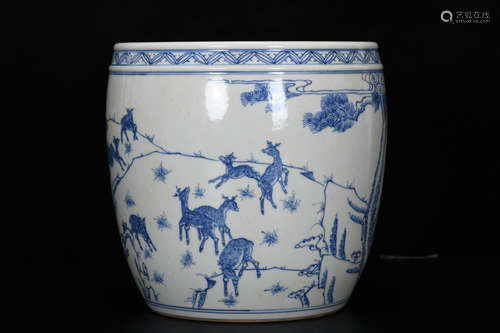 KANGXI MARK, CHINESE BLUE & WHITE JAR