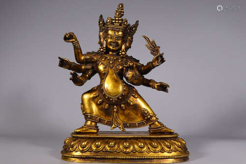 CHINESE GILT BRONZE BUDDHA