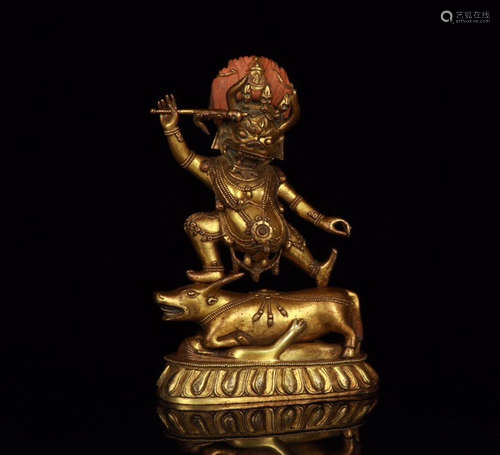 CHINESE GILT BRONZE BUDDHA