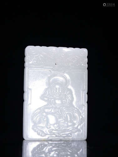 CHINESE CARVED HETIAN JADE ORNAMENT