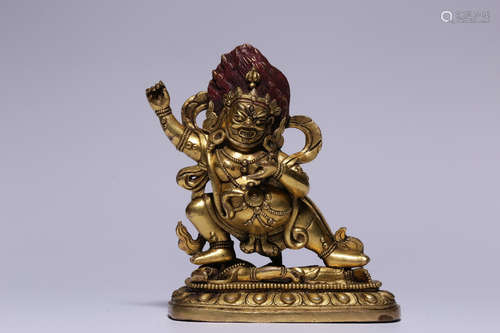 CHINESE GILT BRONZE BUDDHA