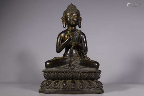 CHINESE GILT BRONZE BUDDHA