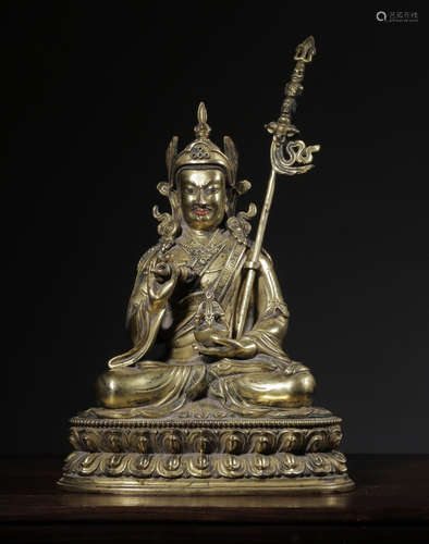 CHINESE GILT BRONZE BUDDHA