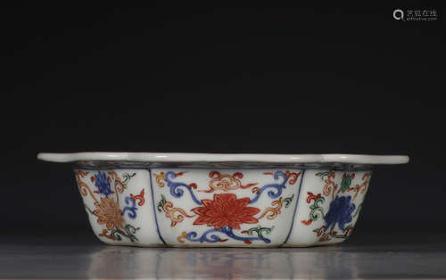 WANLI MARK, CHINESE WUCAI DRAGON PLATE