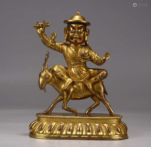 CHINESE GILT BRONZE BUDDHA