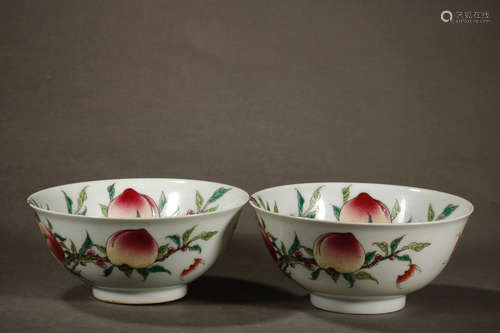 YONGZHENG MARK, PAIR OF CHINESE FAMILLE ROSE BOWL