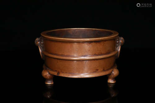 CHINESE BRONZE TRIPOD CENSER